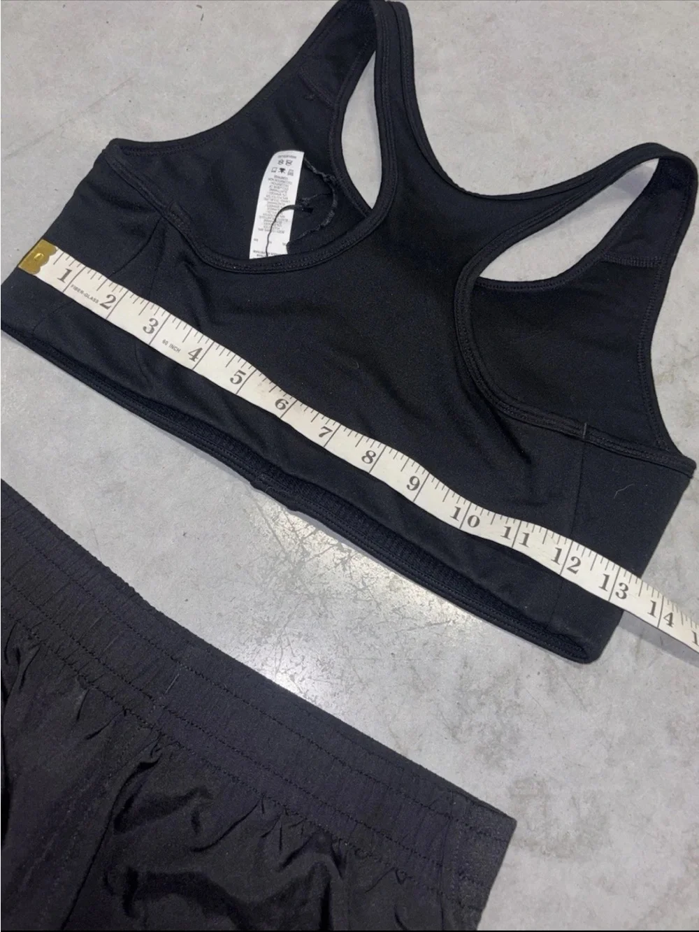 Nike Dri Fit 2Pc Set Center Swoosh Sports Bra Athletic Shorts Black Fits SZ.S - Picture 4 of 9